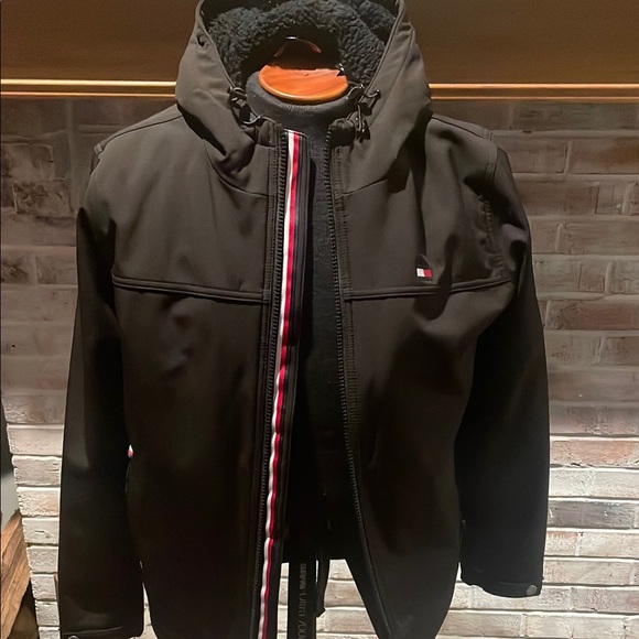 Tommy Hilfiger Black Jacket with Red and White Details